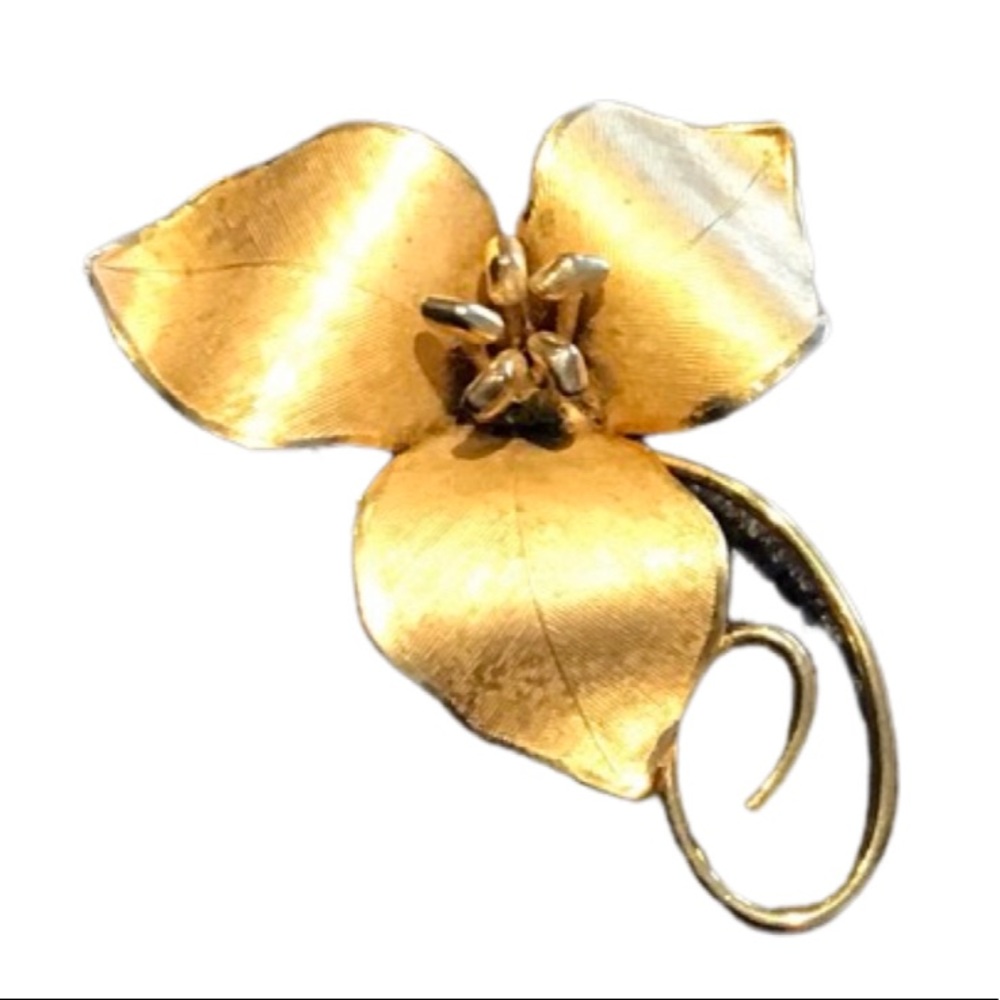 Vintage Bond Boyd Gold Filled Flower Brooch